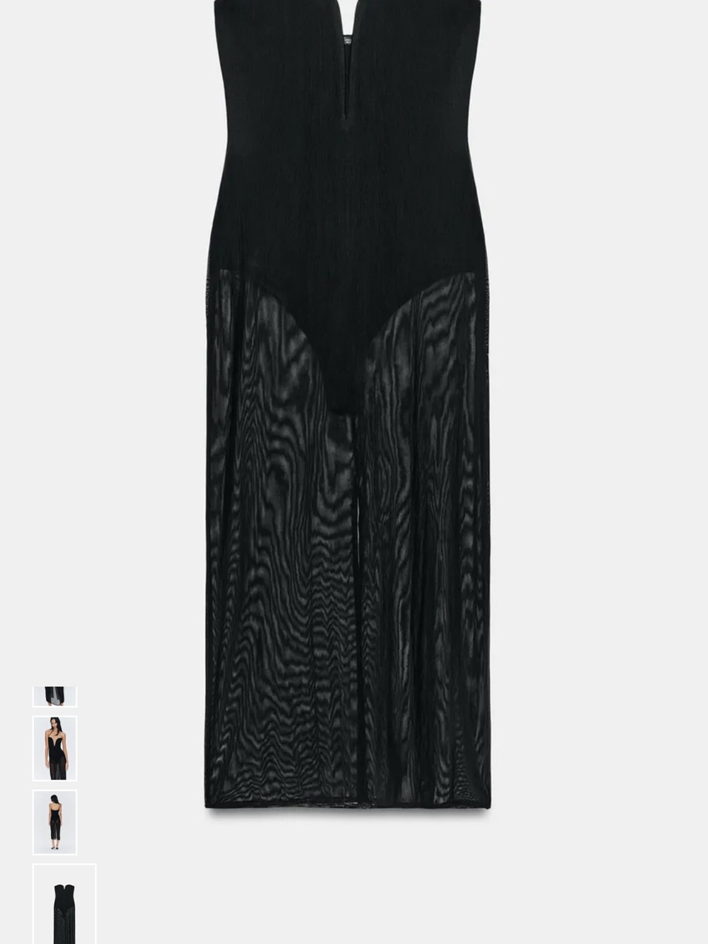 Zara Black Sheer Panel Maxi dress -